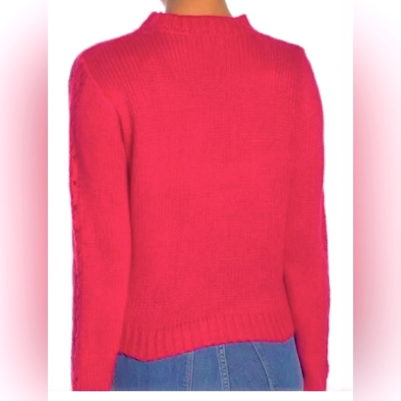 NWT Woven Heart Open Stitch Hot Pink Sweater New with tag - Picture 3 of 6